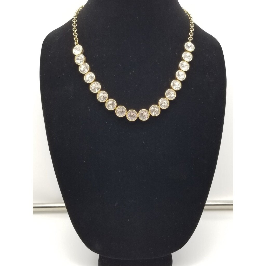 J Crew Clear Rivoli Rhinestone Crystal Statement Necklace 30$